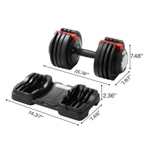 UMAY Fitness 12 Level Adjustable Dumbbells ,52.5 LB Dumbbells ,3-IN-1 Work as 12 Level Dumbbells/Kettlebells/Barbells,Home Gym Weights