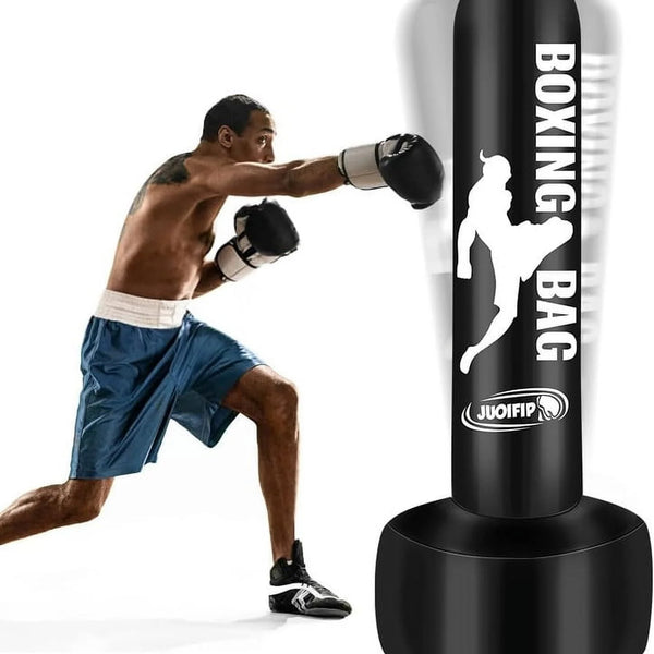 Standing Punching Bag for Adults 69'' Heavy Bag with Stand Inflatable Boxing Bags Freestanding Kickboxing Bag Equipment for Training MMA Muay Thai Fitness to Use Outdoor Indoor