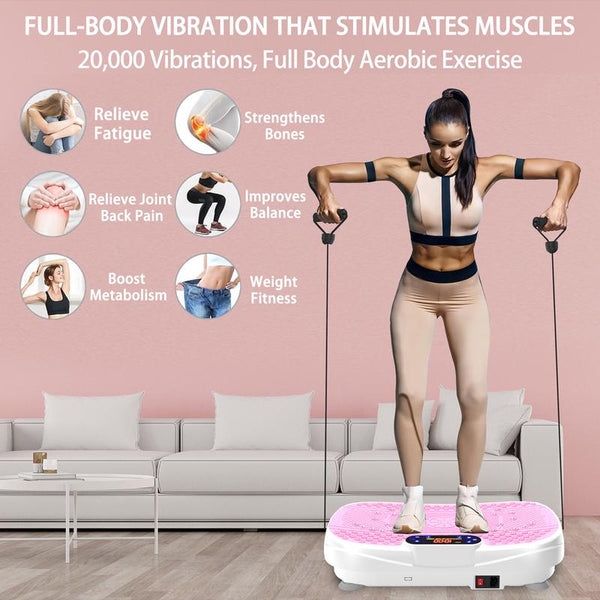 【Saygogo】Vibration Plate Exercise Machine - Bluetooth Whole Body Workout Vibration Fitness Platform W/ Loop Bands - Home Training Equipment for Weight & Toning 300LBS