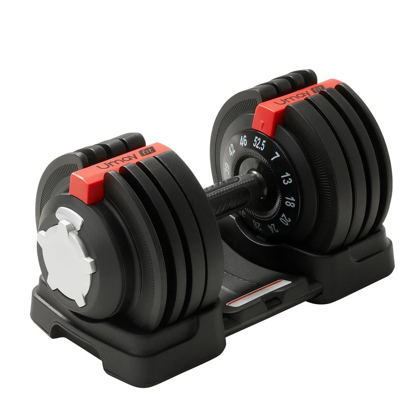 UMAY Fitness 12 Level Adjustable Dumbbells ,52.5 LB Dumbbells ,3-IN-1 Work as 12 Level Dumbbells/Kettlebells/Barbells,Home Gym Weights