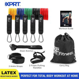 XPRT 12-Piece Resistance Bands Set (10–150 Lbs) with Handles, Door Anchor, Ankle Straps, Carry Bag & Workout Guide for Full-Body Home Workouts