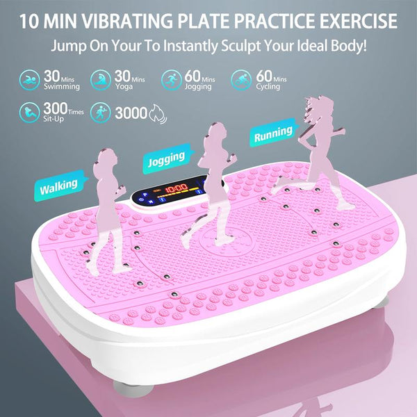 【Saygogo】Vibration Plate Exercise Machine - Bluetooth Whole Body Workout Vibration Fitness Platform W/ Loop Bands - Home Training Equipment for Weight & Toning 300LBS